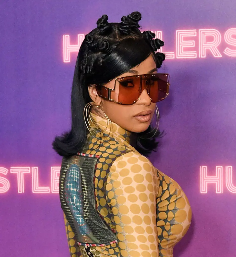 Cardi B rocks Bantu Knots for the premiere of her movie Hustlers