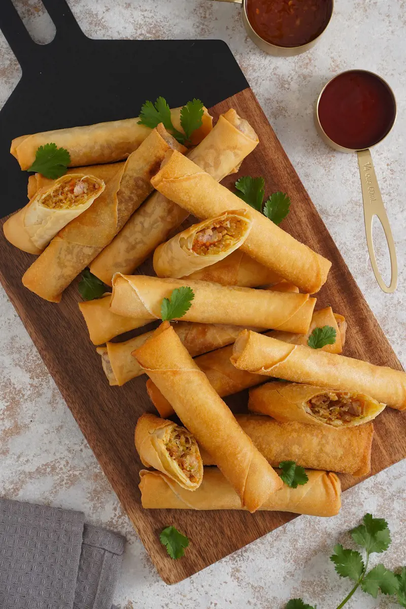 Khin Kitchen created the best crispy chicken spring rolls which are perfect for snacks