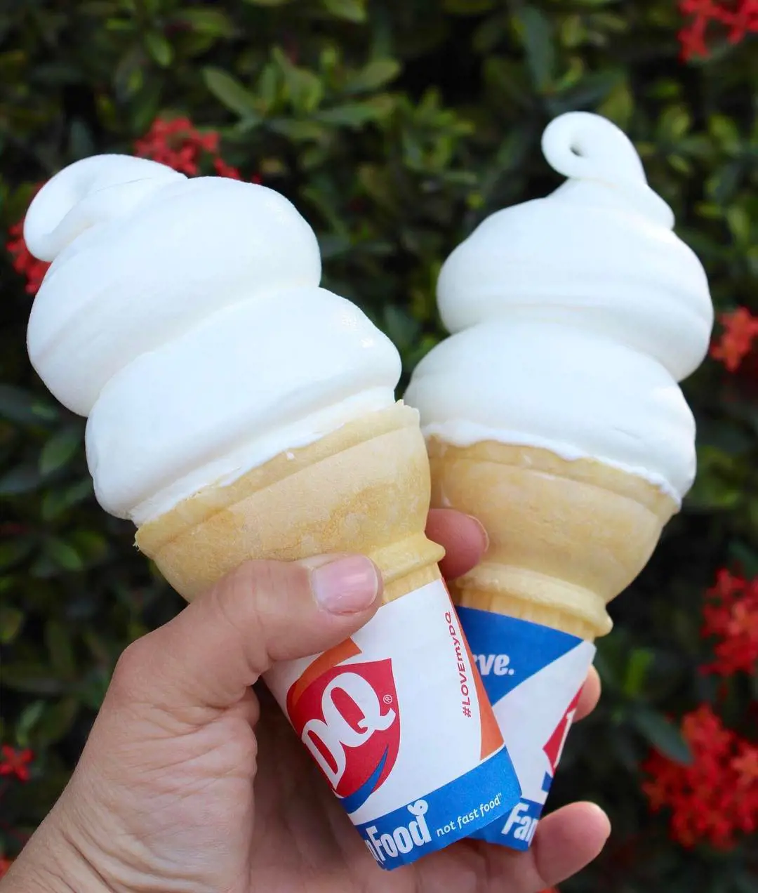 The Plain vanilla cone is the healthiest option in Dairy Queen