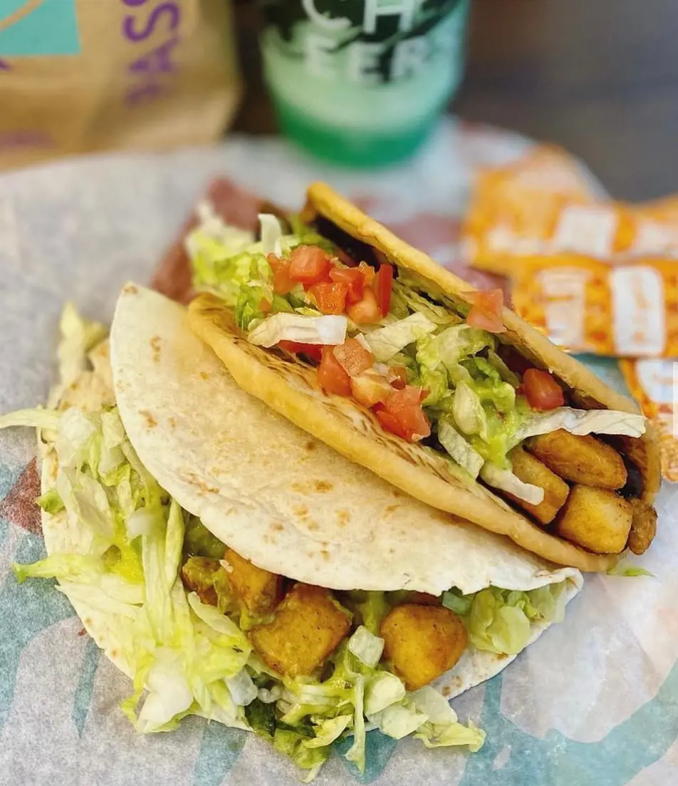 Potato soft taco is a great vegetarian option